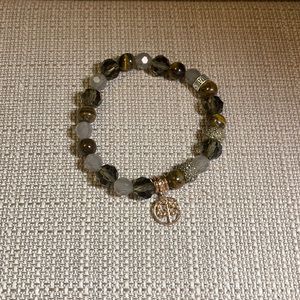 KEEP Collective Beaded Mantra Bracelet - Smokey Brown - Family